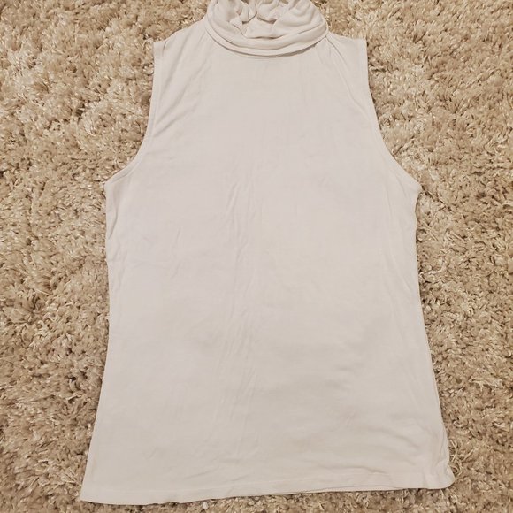 White Turtleneck Tank Top - Picture 1 of 2